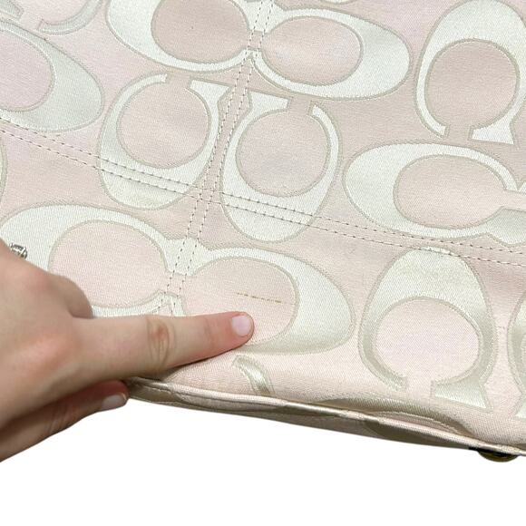 Coach Penelope Signature Carryall Handbag Blush Gold Leather Glam Y2K Designer - Picture 10 of 10